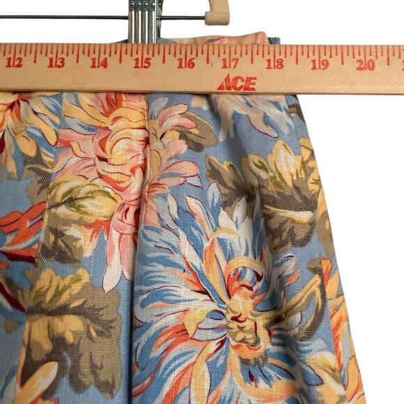 Talbot's Petites Sz 16W Linen Skirt Floral Spring Office - Picture 6 of 13